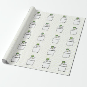 Cute tvättande tecknad för maskin tvätt presentpapper