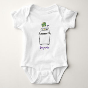 Cute tvättande tecknad för maskin tvätt t shirt