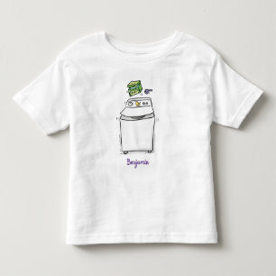 Cute tvättande tecknad för maskin tvätt t shirt