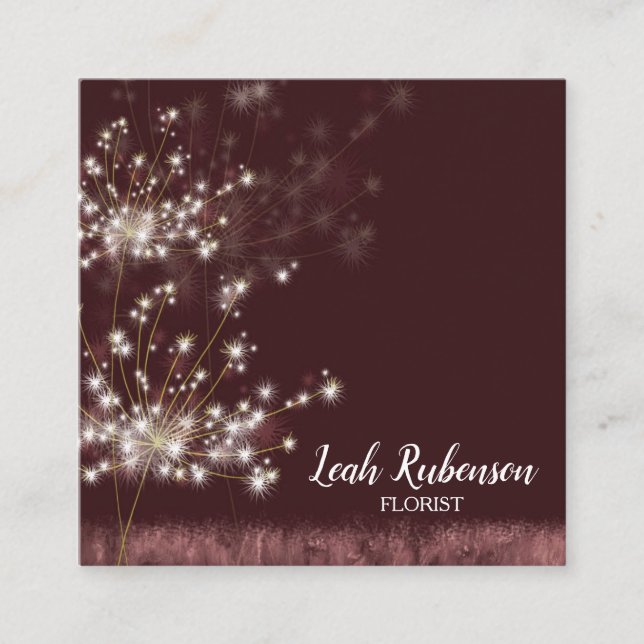 Cute Twilight Dandelions Fyrkantigt Visitkort (Framsida)