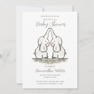 Cute Twillingar Baby Shower by Mail Elephants (Utm Inbjudningar