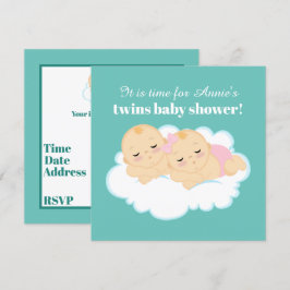 Cute-twillingar-babydusch Inbjudningar