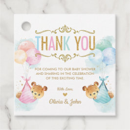 Cute Twillingar Boy Girl Bears Shower Tack Gåvor Etiketter