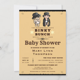 Cute Twillingars Binky Bunch Western Baby Shower Inbjudningar