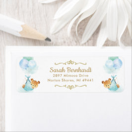 Cute Twillingars Boys Nalles Baby Shower-etikett Returadress Etikett