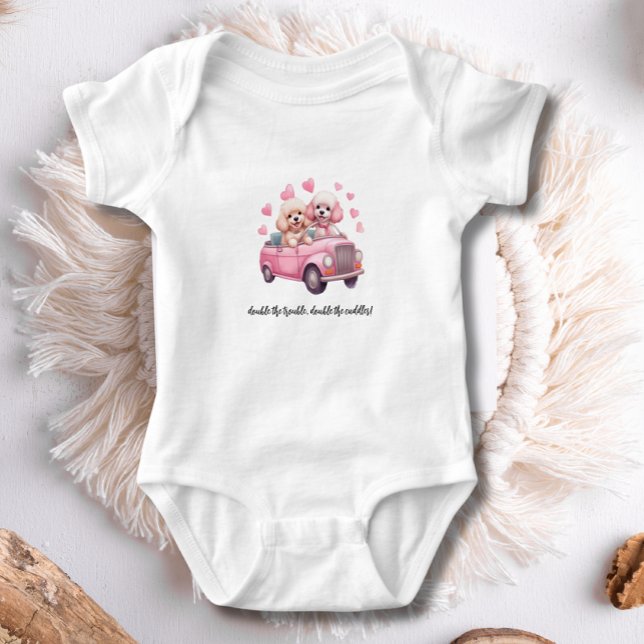 Cute Twillingars Cockapoo Doodle Hund Rosa Infant  T Shirt (Skapare uppladdad)