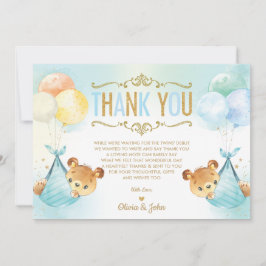 Cute Twillingars Pojke Nalles Baby Shower Tack Kort