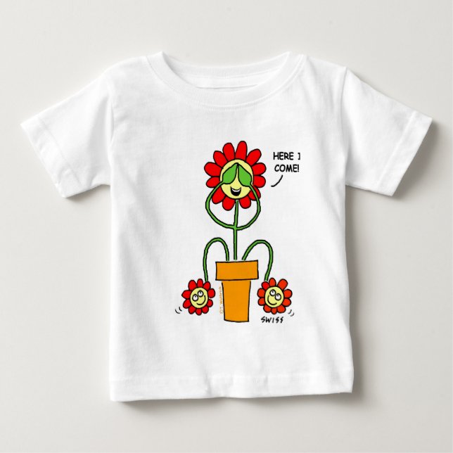 Cute Twillingars Tecknad Flowers Mamma med Twin Sp T-shirt (Framsida)