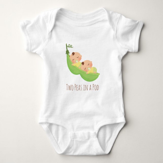 Cute Twillingars Two Peas i pod Baby Tee Shirt (Framsida)