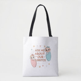 Cute Twin Baby Burrito Announcement Illustration Tygkasse