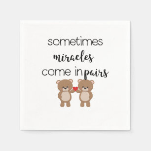 Cute Twin Bear Baby Pappersservett