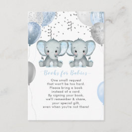 Cute Twin Boy Elephant Balloons Bokar för Spädbarn Tilläggskort