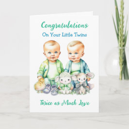 Cute Twin Boys-Grattisar - nya överordnade Kort