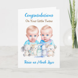 Cute Twin Boys-Grattisar - nya överordnade Kort