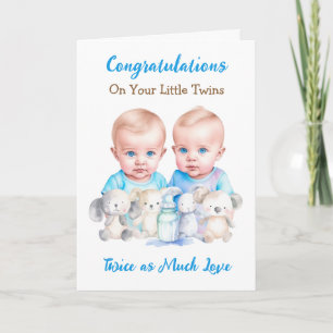 Cute Twin Boys-Grattisar - nya överordnade Kort