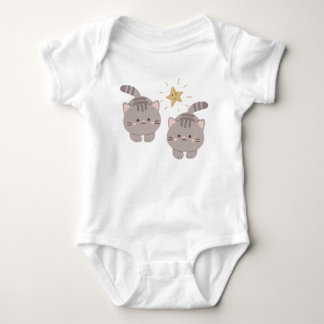 Cute twin kattunge t shirt