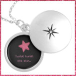 Cute Twinkle Little Star Black and Rosa Berlockhalsband<br><div class="desc">TWINKLE TWINKLE LITTLE STAR är en bra design som har dekorerats med rosa glitter star.</div>