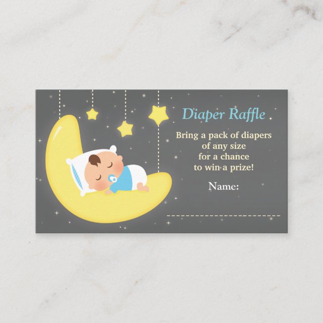 Cute Twinkle Little Star Diaper Raffle Biljett Tilläggskort (Framsida)