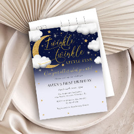 Cute Twinkle Twinkle Little Star Första födelsedag Inbjudan Vykort