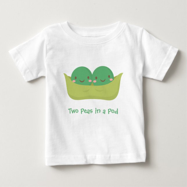 Cute two äras in a Pod For Baby Twillingar T-shirt (Framsida)