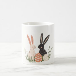Cute Two Bunny Illustration Mugg