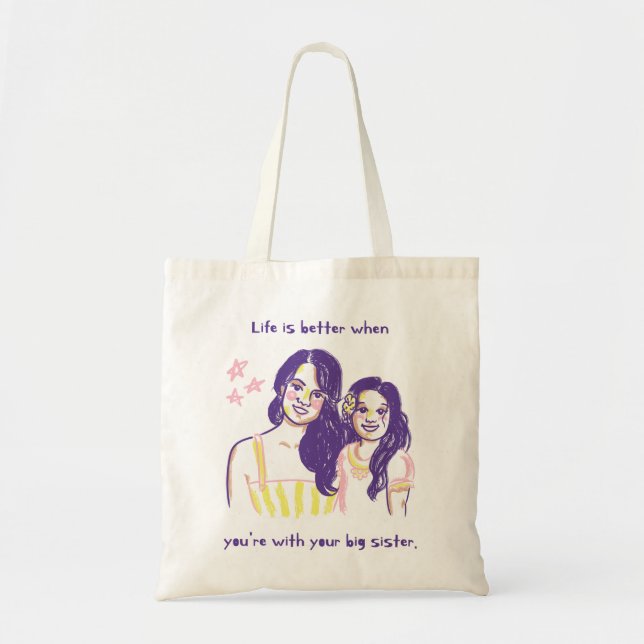 Cute Two Girls Tote Bag Tygkasse (Framsidan)