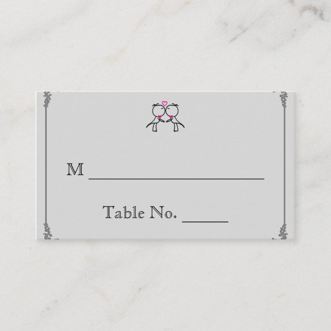 Cute Two Grooms Kissing Gay Bröllop Place Cards Placeringskort (Framsida)