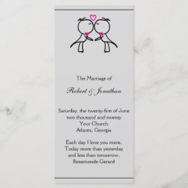 Cute Two Grooms Kissing Gay Bröllopsprogram Program