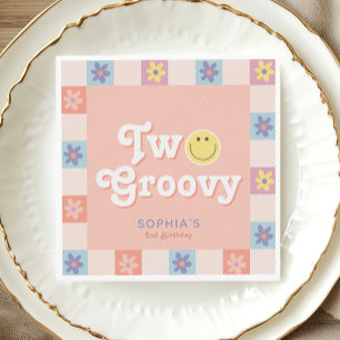 Cute Two Groovy Boho 2:a födelsedagen Pappersservett