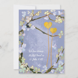 Cute Two Heards Powder Blue Bröllop Inbjudningar