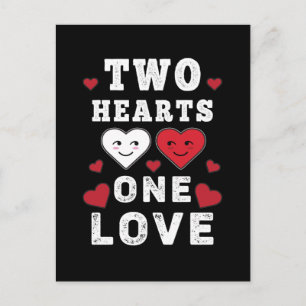 Cute Two Hearts En Kärlek-dag Alla hjärtans dag Vykort