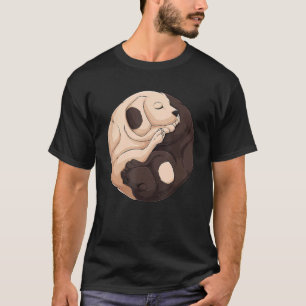 Cute Two Hundar Asian Japansk Yin och Yang Symbol T Shirt
