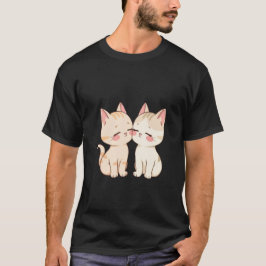 Cute Two Kittens Touching Cheeks Love Sweet Art 💕 T Shirt