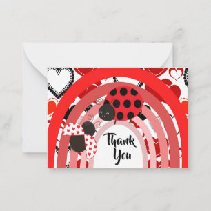 Cute Two Ladybugs Tack Anteckningskort