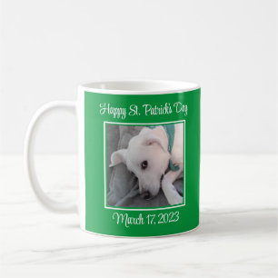 Cute Two Photo St. Patrick Day Grönt Lazy Hund Kaffemugg