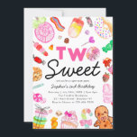 Cute TWO SWEET Candy Land Kids Candyland Birthday Inbjudningar<br><div class="desc">Cute TWO SWEET Candy Land Kids Candyland Birthday Call</div>