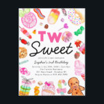 Cute TWO SWEET Candy Land Kids Candyland Birthday Vykort<br><div class="desc">Cute TWO SWEET Candy Land Kids Candyland Birthday Call</div>