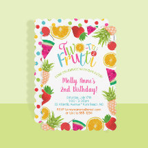 Cute TWO-tti Frutti Fruits 2:a födelsedagen