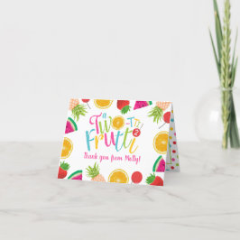 Cute TWO-tti Frutti Fruits 2:a födelsedagen Tack Kort