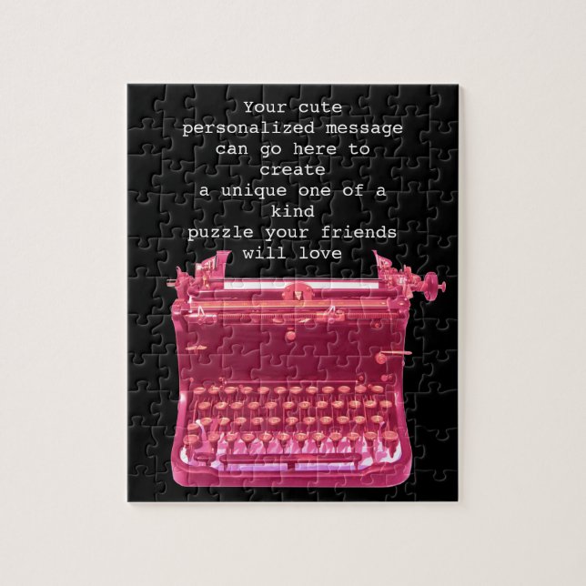 Cute Typewriter Personlig Jigszle Puzzle Pussel (Vertikal)
