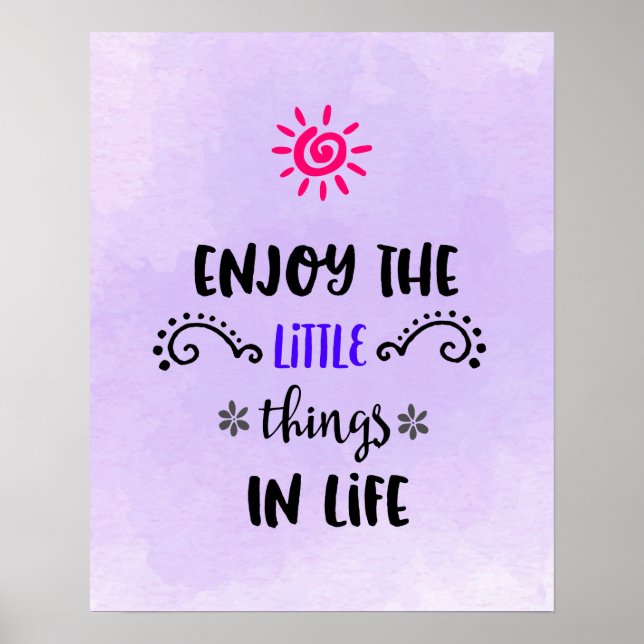 Cute Typografi med inspirerande citat på Lila Poster (Framsidan)
