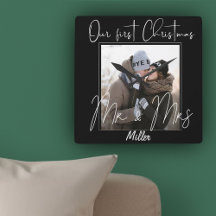 Cute Typography First Christmas As Mr Mrs Photo