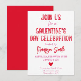 Cute Typography Galentine's Day Firande Inbjudningar