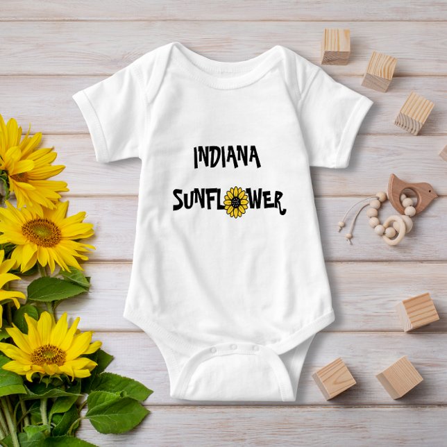 Cute Typography Indiana Solros Baby Namn T Shirt (Skapare uppladdad)