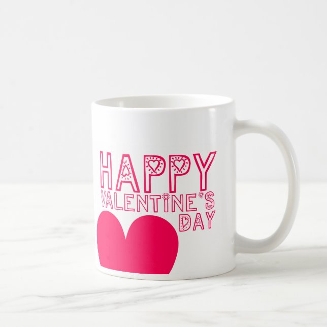 Cute Typography Valentine Day Mugg (Höger)