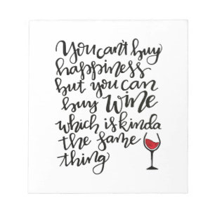 Cute Typography Vin Humor Anteckningsblock