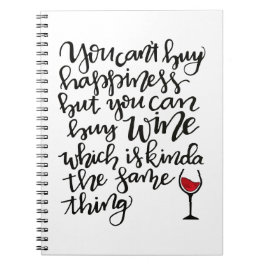 Cute Typography Vin Humor Anteckningsbok