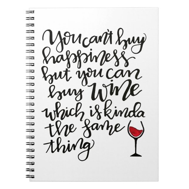 Cute Typography Vin Humor Anteckningsbok (Framsidan)