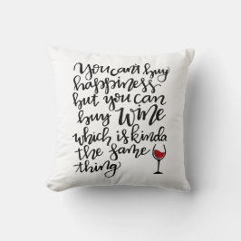 Cute Typography Vin Humor Kudde