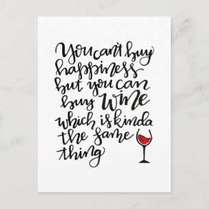 Cute Typography Vin Humor Vykort